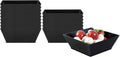 Restaurantware 10 Ounce Square Bowls 100 Disposable Serving Bowls - Heavy-Duty Premium Black Plastic Salad Bowls For Parties Catering Or Buffets Serve Desserts Chips Popcorn Or Candies