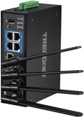TRENDnet Industrial AC1200 Wireless Dual Band Gigabit Router, TI-W100, 4 x Gigabit PoE+ Ports, 1 x Gigabit WAN Port, IP30 Housing, Dual-WAN, VPN, DIN-Rail Mount, NDAA + TAA Compliant