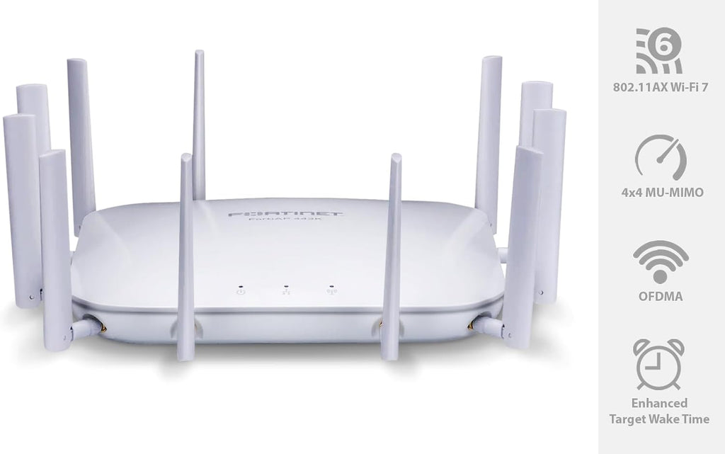 Fortinet FortiAP 443K | 4x4 Wi-Fi 7 Wireless Access Point - Tri-Band, External Antennas, 2X 10G Ethernet Ports (FAP-443K-A)