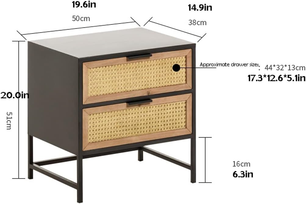 Nightstand Bedroom Night Stand Double Drawer Bedside Table Simple Wrought Iron Bedside Storage Cabinet Bedroom Full of Stars