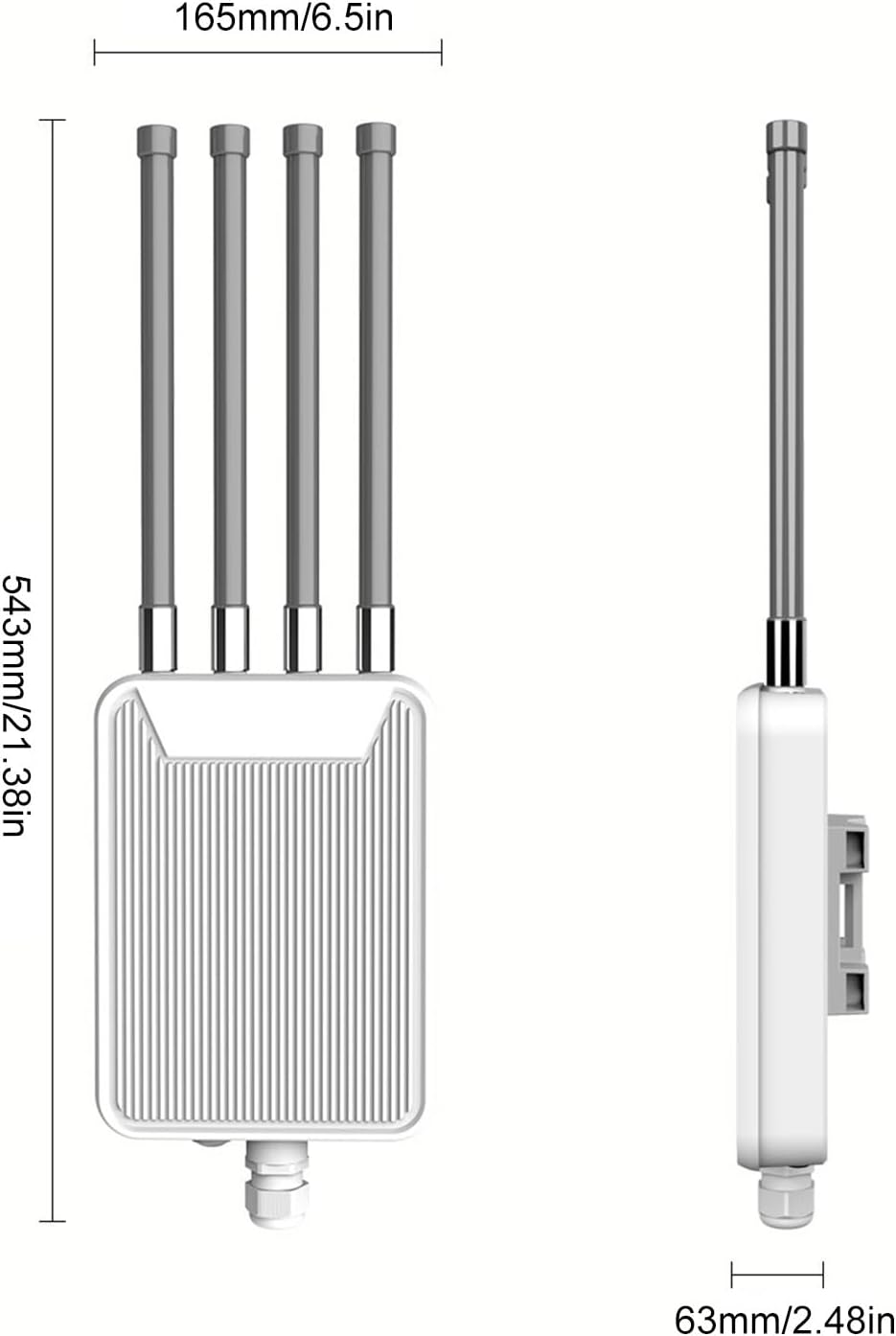 Yoidesu R5 Mode 3000M WiFi Router, 4 Dual Band 7dBi High Gain Antennas Routers for Wireless Internet, PoE Wireless Internet Router for Indoors Outdoors Farms Estates (US Plug)