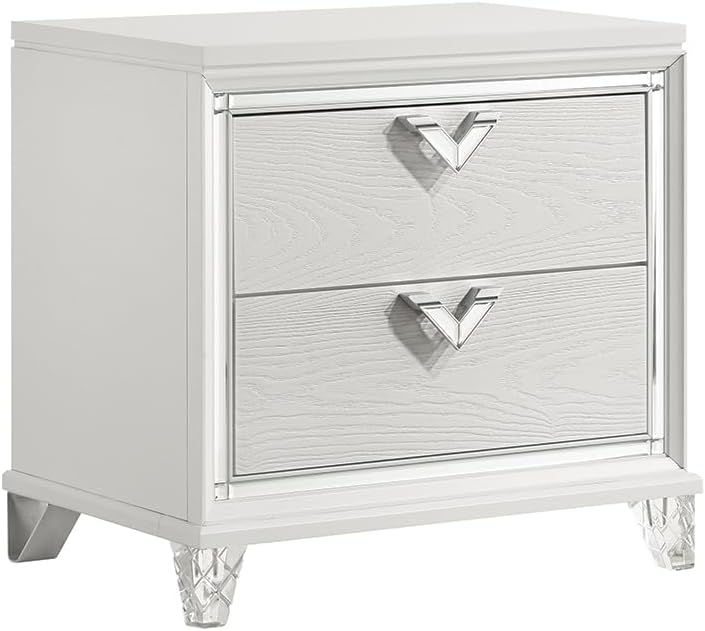 Modern Style King 4PC Bedroom Set with LED Accents & V-Shaped Handles