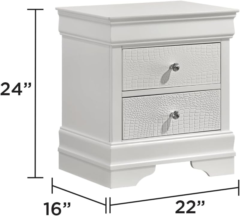 GOWE Blaze Upholstered Modern Style 4 Pc Full Bedroom Set with LED Headboard Made with Wood in White(NJ Inventory)