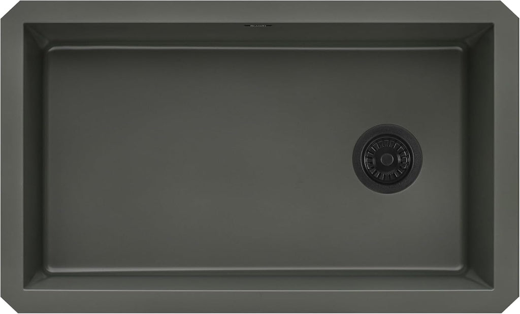 Ruvati 32 x 19 inch epiGranite Undermount Granite Composite Quartz Single Bowl Kitchen Sink - Juniper Green - RVG2033RN