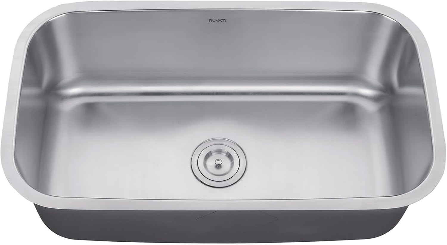 Ruvati 32-Inch Undermount Single Bowl Kitchen Sink – 16 Gauge Stainless Steel Kitchen Sink, Brushed Finish, Soundproof Padding – RVM4200 - Undermount Sinks for Modern Kitchens