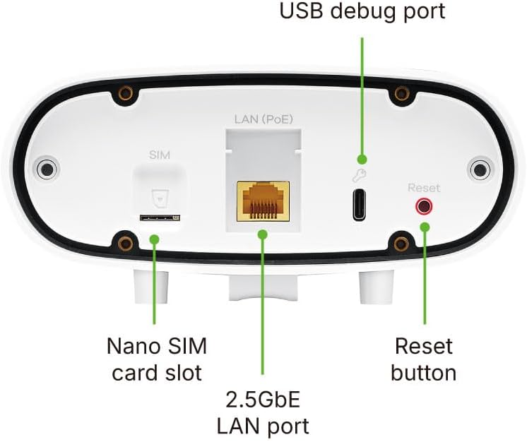 Zyxel 5G Router Outdoor IP55 Protection | High Speed 7 Gbps | 2.5GbE PoE LAN | Nebula Cloud Managed | Desk, Wall, Window or Pole Mount | Weather Resistant [FWA70]