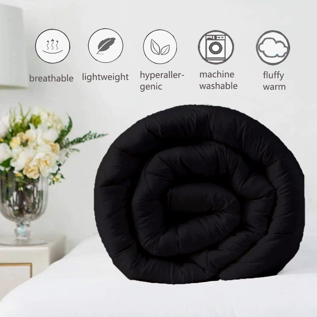 Super Soft 1000-TC All Season Down Alternative Comforter & 2pc Pillow Shams Super King (98' x 108') Inches Decorative Pintuck Comforter 100% Egyptian Cotton 600-GSM Fill & 8-Corner Tabs