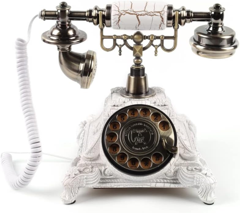 Audio GuestBook Telephone with Classic Retro Craftsmanship for Confessional Wedding Birthday Party Special Events (White)