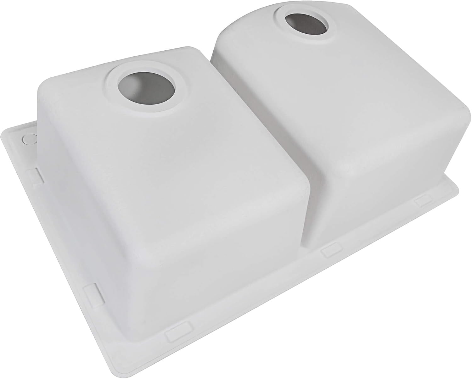 Ruvati 33 x 22 inch epiGranite Drop-in Topmount Granite Composite Quartz Double Bowl Kitchen Sink - Arctic White - RVG1344WH