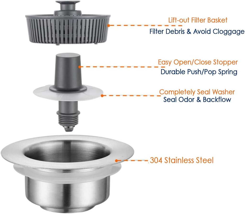 CozyBlock 25 x 22 x 9 Inch Top-mount/Drop-in Stainless Steel Single Bowl Kitchen Sink with Strainer - 18 Gauge Stainless Steel-4 Faucet Hole
