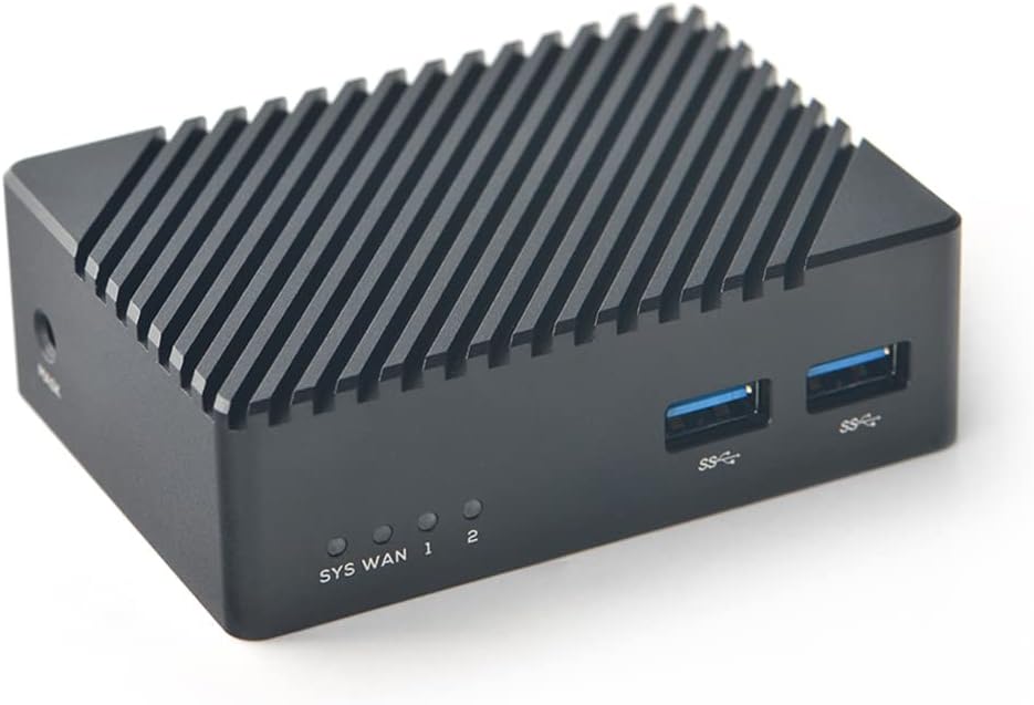 FriendlyElec Nanopi R5S Mini Router OpenWRT with Three Gbps Ethernet Ports LPDDR4X 4GB RAM Based in RK3568 Soc for IOT NAS Smart Home Gateway Support Linux Ubuntu (with CNC Metal Case)