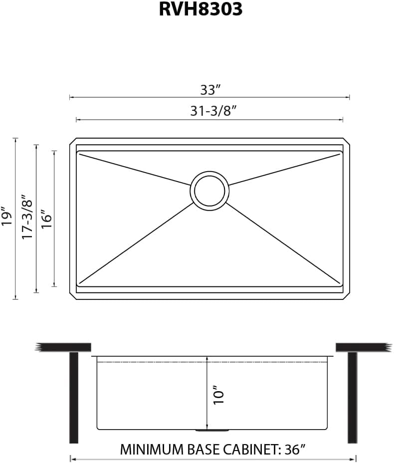 Ruvati 33-inch Round Corner Undermount 16 Gauge Stainless Steel Workstation Kitchen Sink Single Bowl – Soundproof Multifunction Chef Sink with Cutting Board & Accessories – RVH8303
