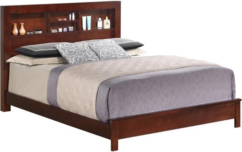 Glory Furniture Burlington Queen Panel Bed in Cherry