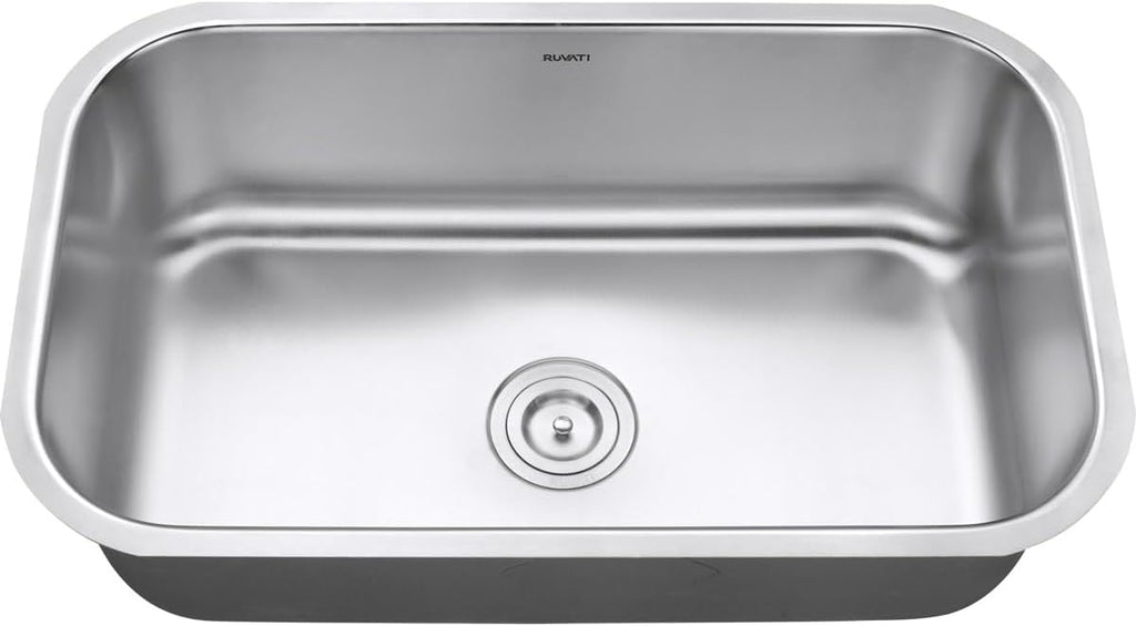 Ruvati 30-inch Undermount Kitchen Sink Single Bowl - 16 Gauge Stainless Steel Kitchen Sink with Brushed Finish hides scratches - Easy-to-Clean Single Bowl Undermount Sinks - RVM4250