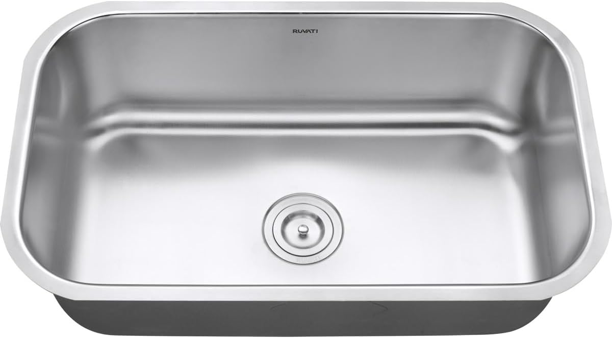 Ruvati 30-inch Undermount Kitchen Sink Single Bowl - 16 Gauge Stainless Steel Kitchen Sink with Brushed Finish hides scratches - Easy-to-Clean Single Bowl Undermount Sinks - RVM4250