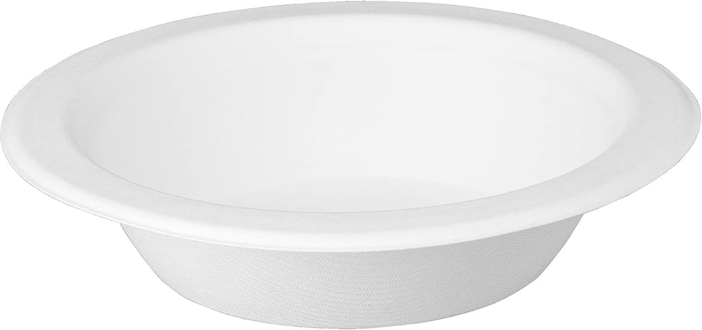 GUSTO 100% Compostable 16 oz. Heavy-Duty Bowls [Case of 750] Eco-Friendly Disposable Sugarcane Paper Bowls