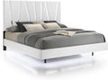 HomeStock Platform Bed - White Finish - Modern Bedroom Furniture King