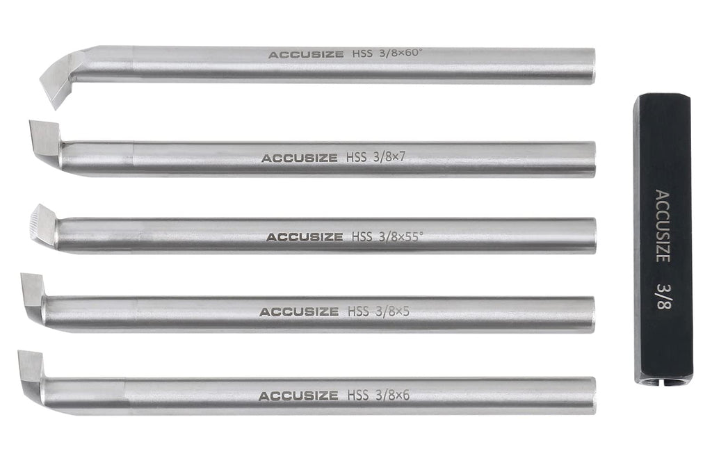 Accusize Industrial Tools 3/8 inch 6 pcs H.S.S. Internal Threading and Boring Tool Set, 2663-2003