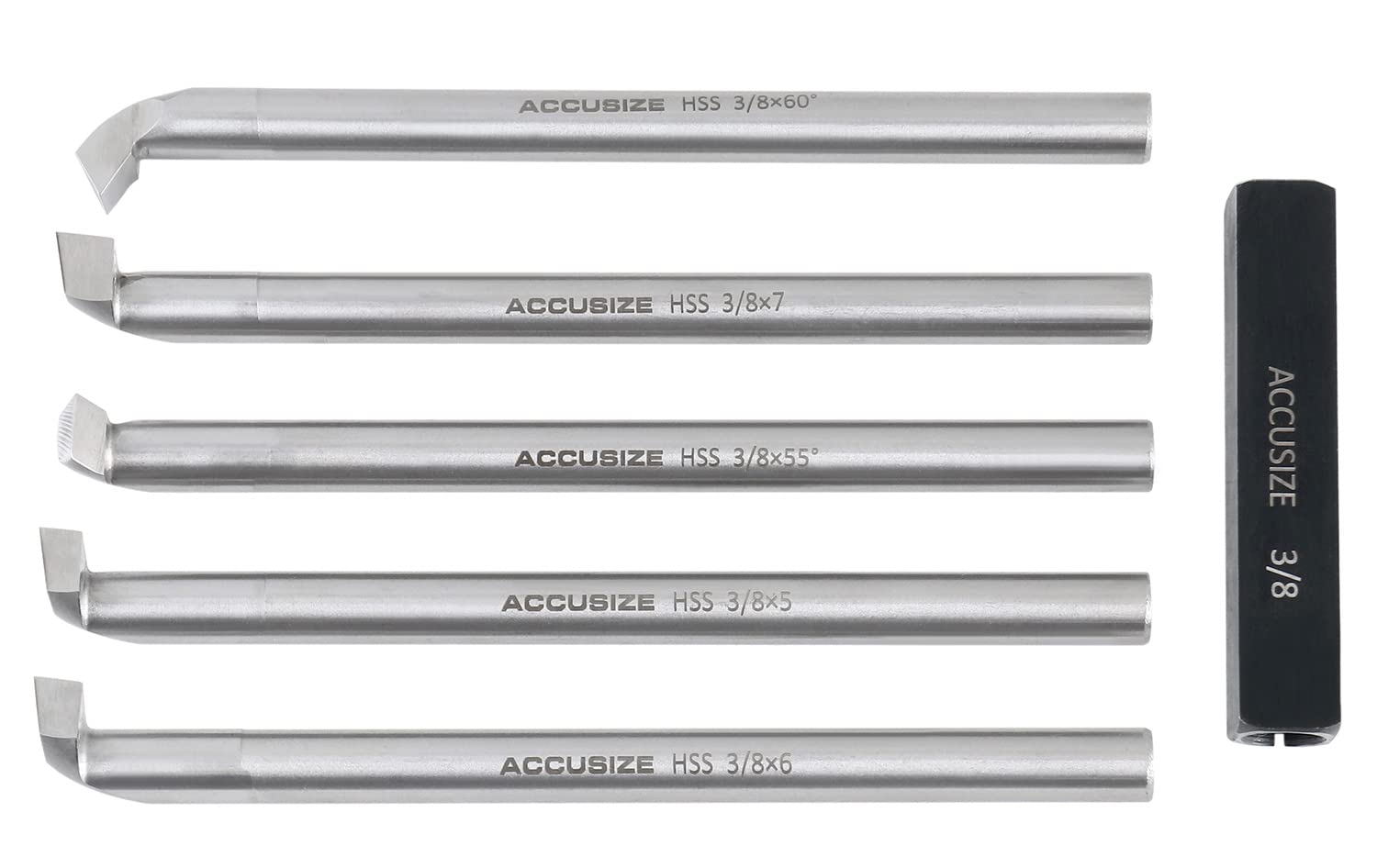 Accusize Industrial Tools 3/8 inch 6 pcs H.S.S. Internal Threading and Boring Tool Set, 2663-2003