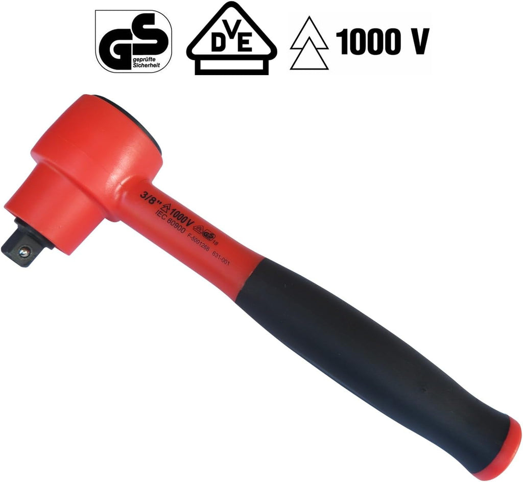 Rhino Tools 1000V Insulated SAE Socket Set | 20 Piece 3/8' Drive | 5 Hex Bits
