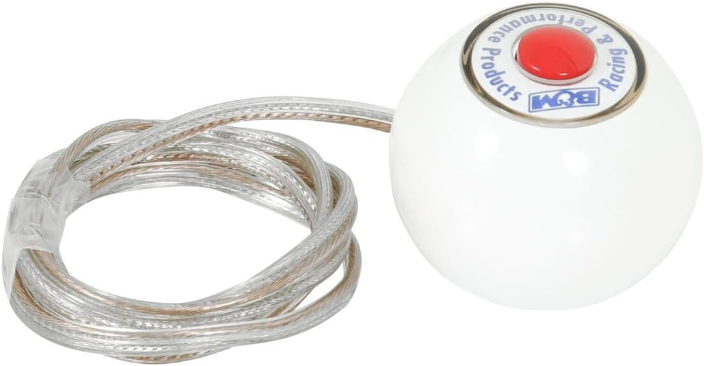 B&M 46112 White Replacement Shifter Knob with Button and SAE Threads