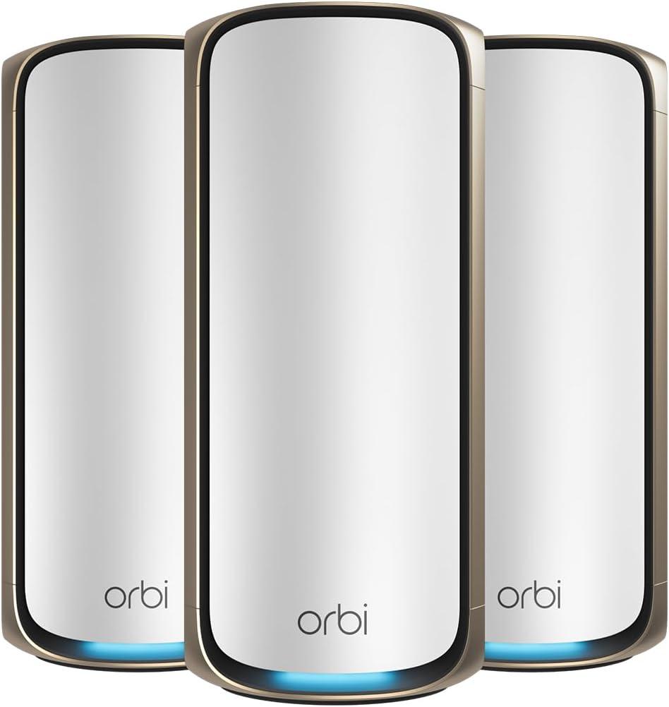 NETGEAR Orbi 970 Series Quad-Band WiFi 7 Mesh Network System (RBE973S) (Renewed)