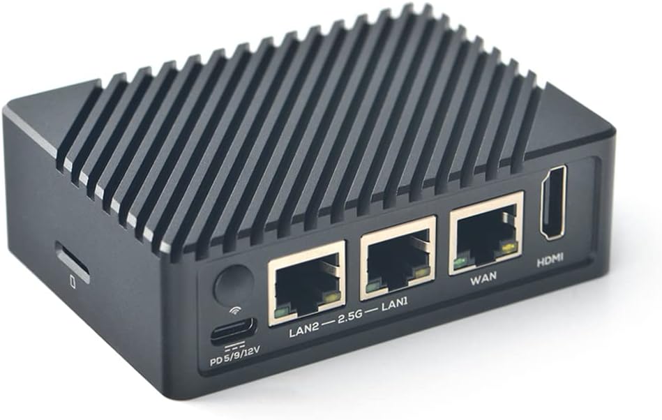 FriendlyElec Nanopi R5S Mini Router OpenWRT with Three Gbps Ethernet Ports LPDDR4X 4GB RAM Based in RK3568 Soc for IOT NAS Smart Home Gateway Support Linux Ubuntu (with CNC Metal Case)