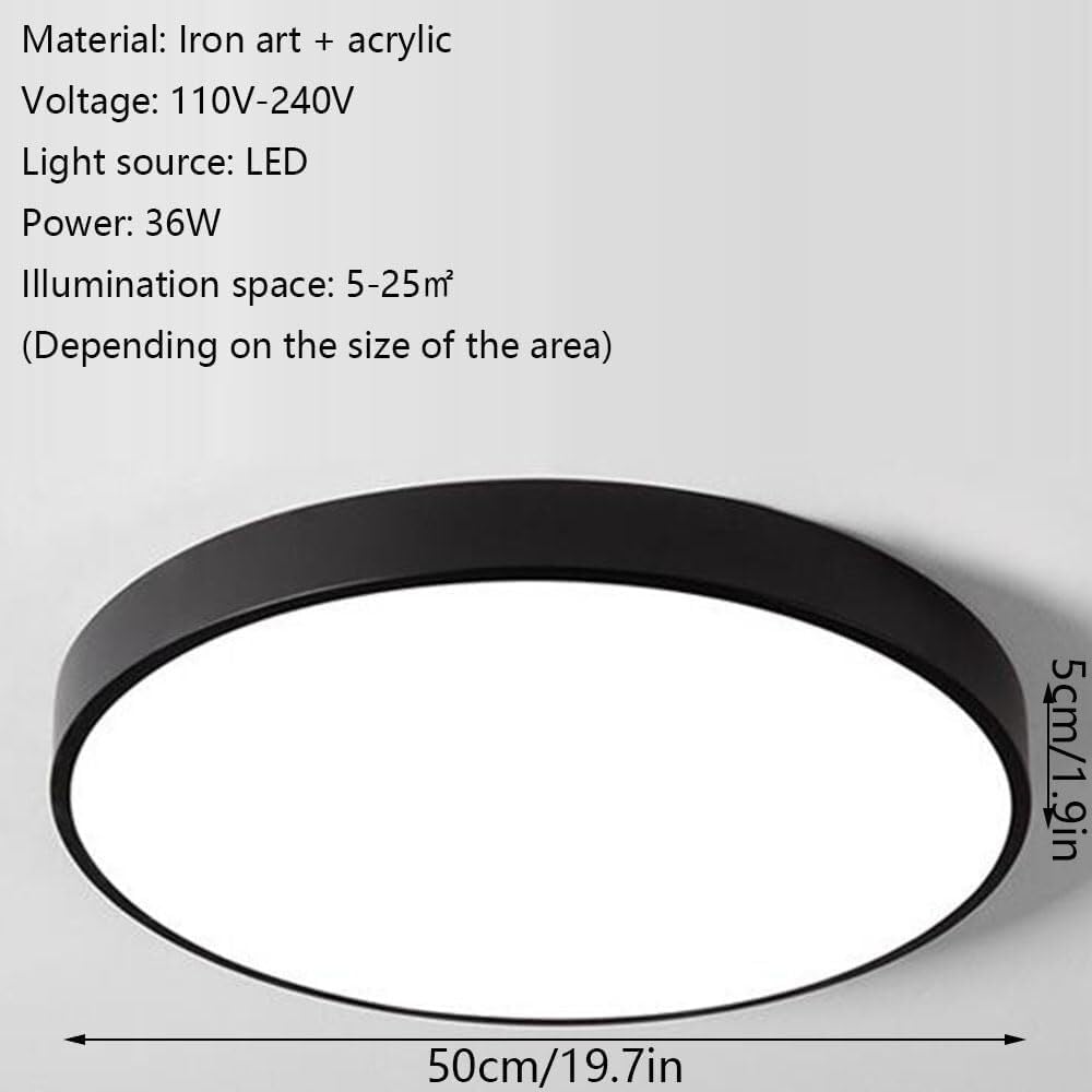 Simple Round LED Ceiling Lamp 3000K-6000K Dimming Thin Flat Ceiling Light Modern Flush Mount Lighting Ceiling Light Fixture for Living Room Bedroom Dining Room Kitchen Study Room Corridor(50cm)