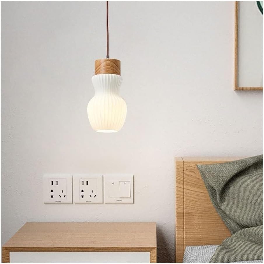 White Glass Shade Drop Ceiling Lamp E27 Bedroom Bedside Suspended Lamps Nordic Mini Chandelier Modern Kitchen Island Lighting Fixture for Restaurant Wood Pendant Ligh,Light Ceiling