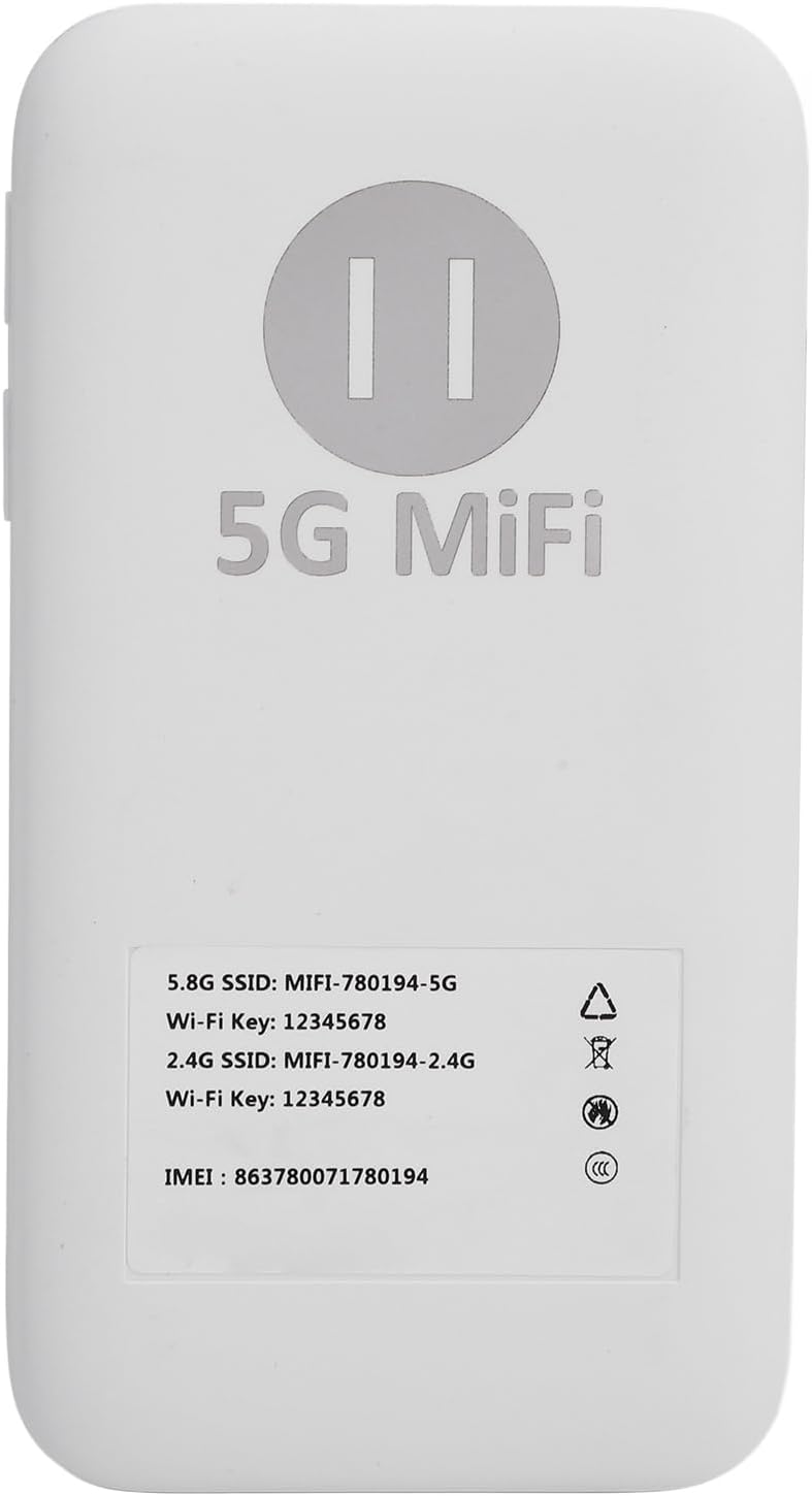 5G WiFi Mobile Hotspot, 2.4GHz and 5.8GHz Portable WiFi Device for Travel, Supports SIM Card Slot & 16 Devices, IP67 6100mAh Rechargeable WiFi 6 5G Router Easy to Setup