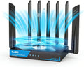 KuWFi 5G Router with SIM Card Slot, AX3000 WiFi 6 Unlocked 5G Router with Cooling Fan, 2.5G WAN & Dual SIM Failover, WireGuard VPN, Global 5G Network for Home/RV/Office, T-Mobile & AT&T