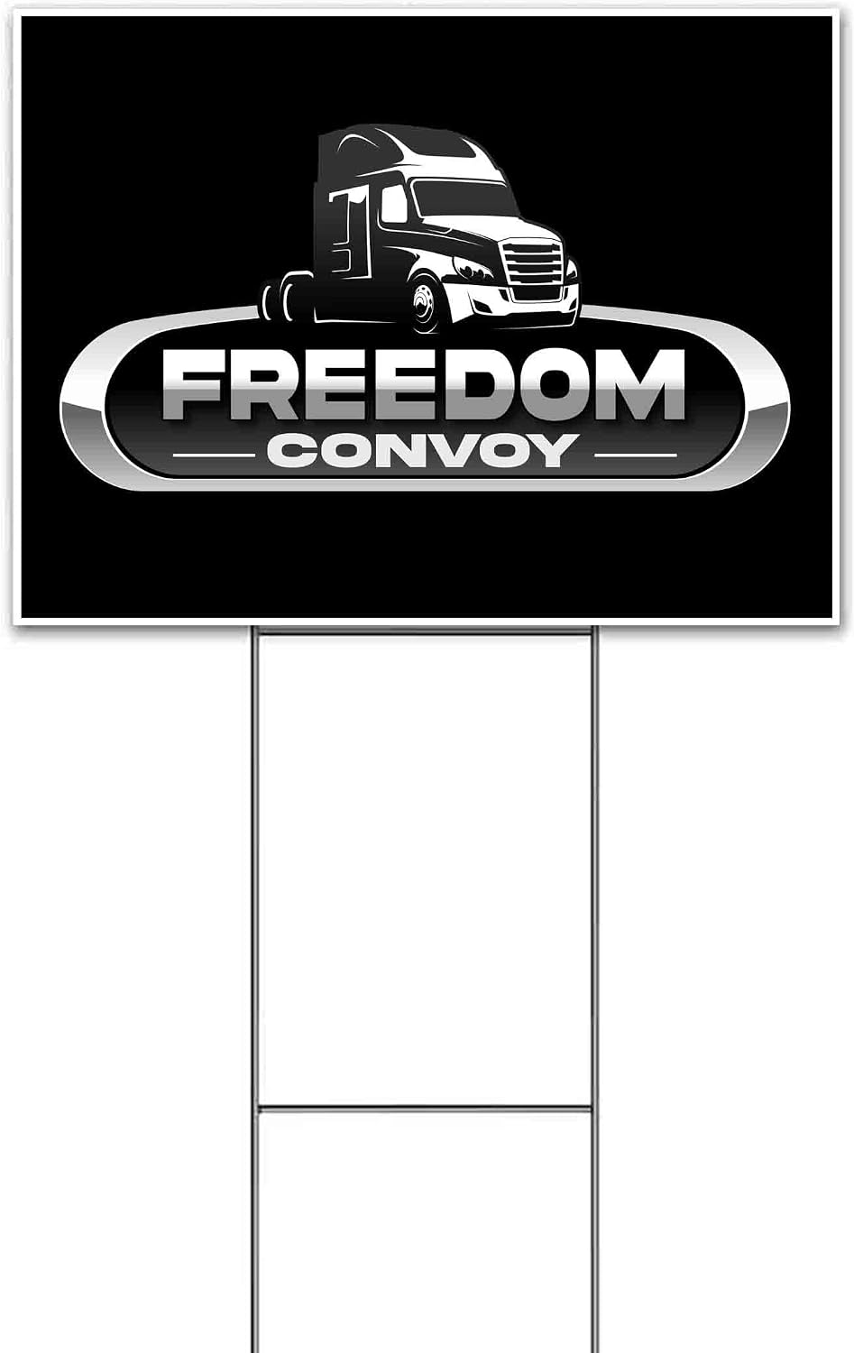 Freedom Convoy Logo (18' x 24') Yard Sign, Quantity Discounts, Multi-Packs, Includes Metal Step Stake, Bandit, Lawn Sign, Advertising, USA | Trump, Political, Politics, Republican, Truck