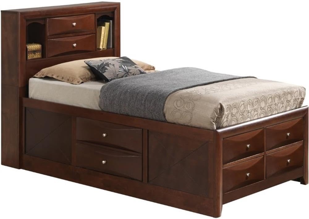 Glory Furniture Marilla Twin Storage Bed in Cherry