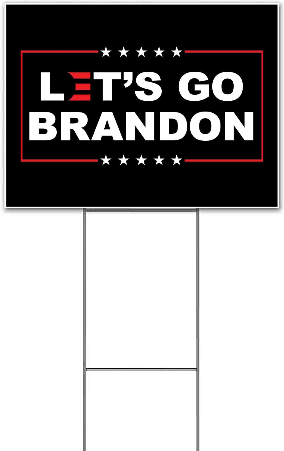 Let's Go Brandon (18' x 24') Yard Sign, Quantity Discounts, Multi-Packs, Includes Metal Step Stake, Bandit, Lawn Sign, Advertising, USA |Trump, Biden, Political, MAGA, Republican, Election