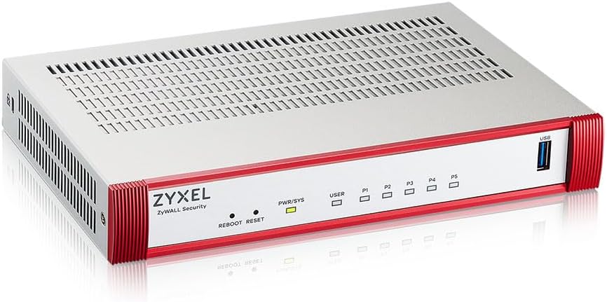 Zyxel USGFLEX50H Cyber Security Firewall | 2 Gbps, Up to 25 Users | Hardware Only | 5X Gigabit Ports | IPSec/SSL VPN, IPS Anti-Malware, UTM | Nebula Cloud | Fanless | TAA Compliant