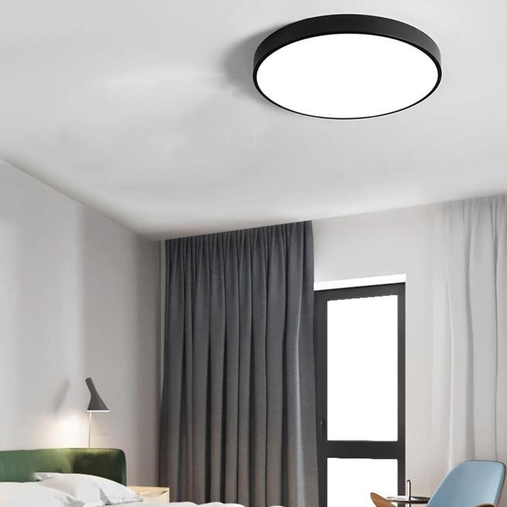 Nordic Aisle Ultra-Thin Ceiling Lamp LED Three-Color Dimming Ceiling Light Simple Round Flat Ceiling Light Fixture for Living Room Bedroom Dining Room Kitchen Study Room Corridor(40cm)