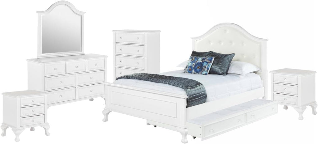 Picket House Furnishings Jenna 6 Piece Full Bedroom Set in White