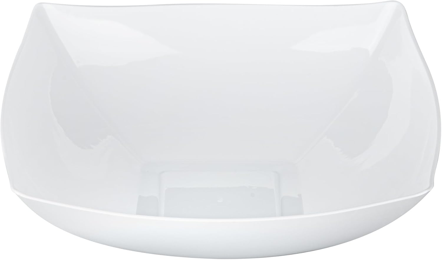 Restaurantware Moderna 32 Ounce Fancy Plastic Bowls 100 Square Disposable Salad Bowls - Durable Heavy-duty White Plastic Bowls For Warm And Cold Foods