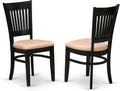 East West Furniture VAC-BLK-C Vancouver Dining Chairs - Linen Fabric Upholstered Wood Chairs, Set of 2, Black