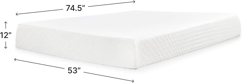 Signature Design by Ashley Chime Memory Foam 12' Full Mattress with Thick Memory and Support Foam for Pressure Relief, Fiberglass Free, Mattress In A Box
