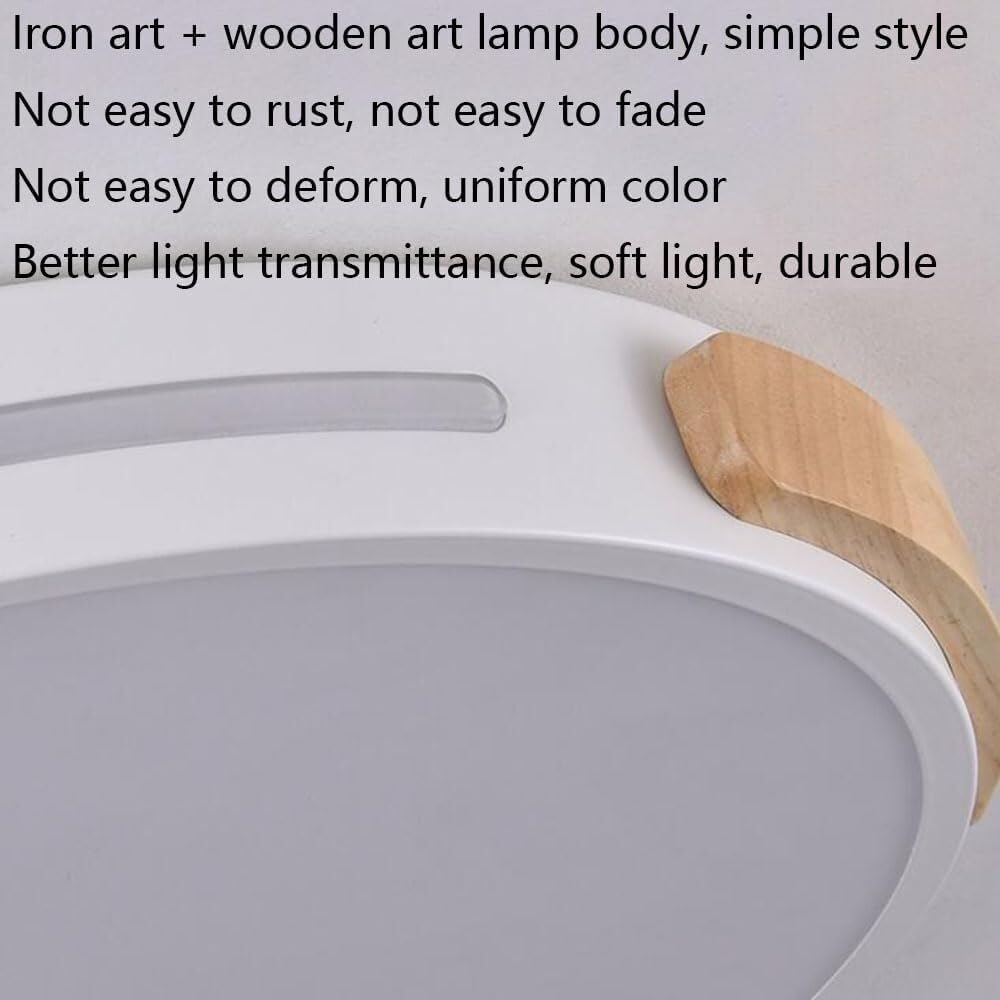 Chinese Style LED Ceiling Lamp Simple Round Macaron Lighting Ceiling Light Flush Mount Flat Ceiling Light Fixture for Living Room Bedroom Dining Room Kitchen Study Room Corridor(Dark,42cm)