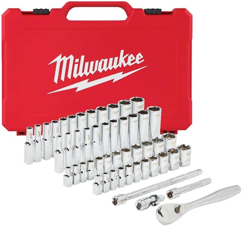 Milwaukee 932464944 1/4in Ratcheting Socket Set Metric & Imperial, 50 Piece