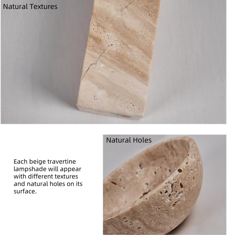 Dark Wood Farmhouse Bathroom Vanity Light Modern Stone Cylinder Wall Lamp 3 Lights Travertine Shade Linear Bathroom Wall Sconce Rotatable LED Wall Light Over Mirror - Walnut Color