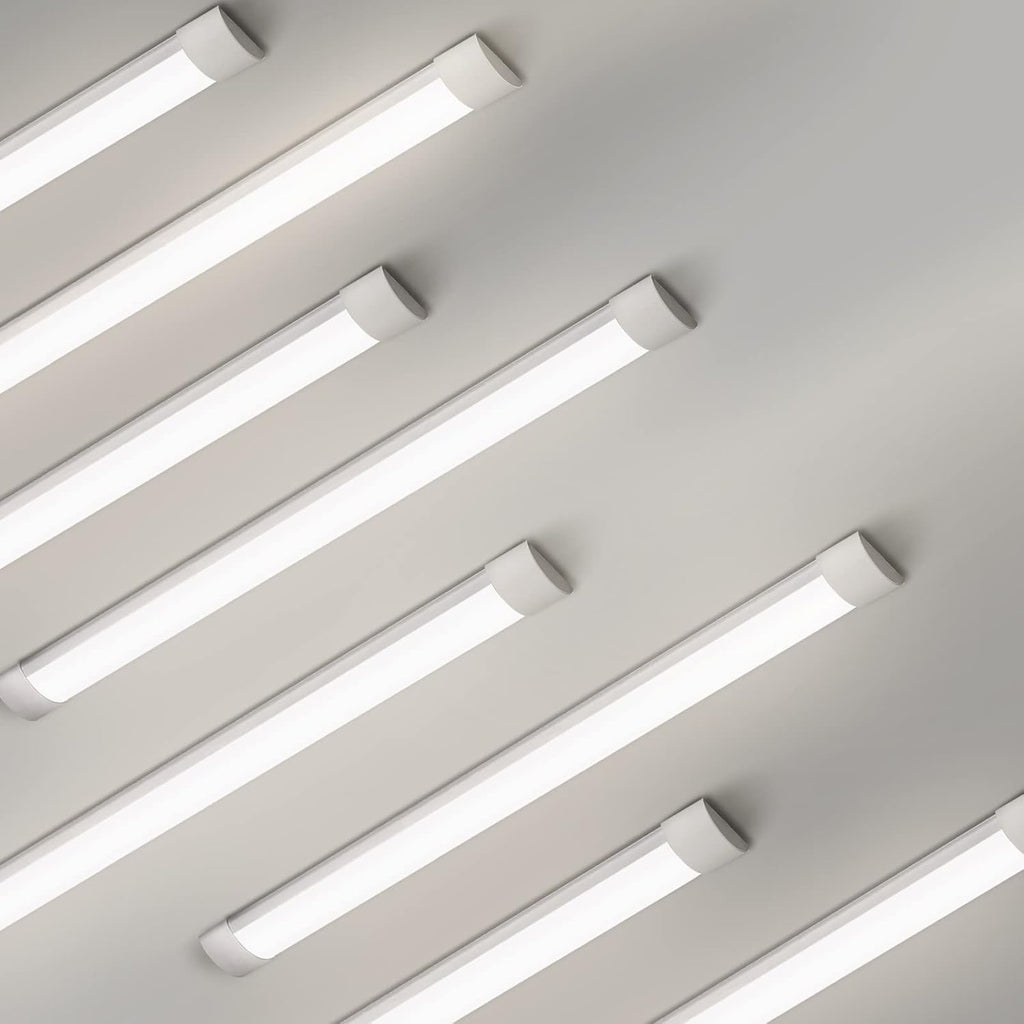 8 Packs 4FT LED Batten Light, Ultra-Thin Slim Ceiling Surface Mounted Light, 40W, 4000K, IP20, LED Ceiling Lamp for Garage, Shop, Hallway, Office, Market
