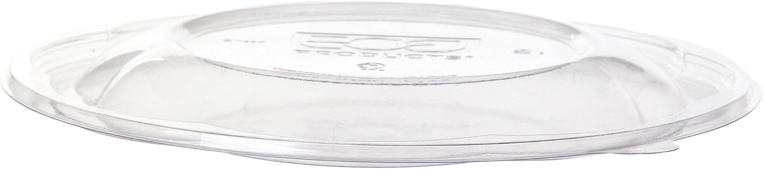 Eco-Products Compostable Clear PLA Plastic 64oz Large Salad Bowl With Lid, Case of 150, Grab 'n' Go Round Cold Takeout Food Containers, Renewable Plant-Based, Disposable, ASTM Compliant, BPI-Certified