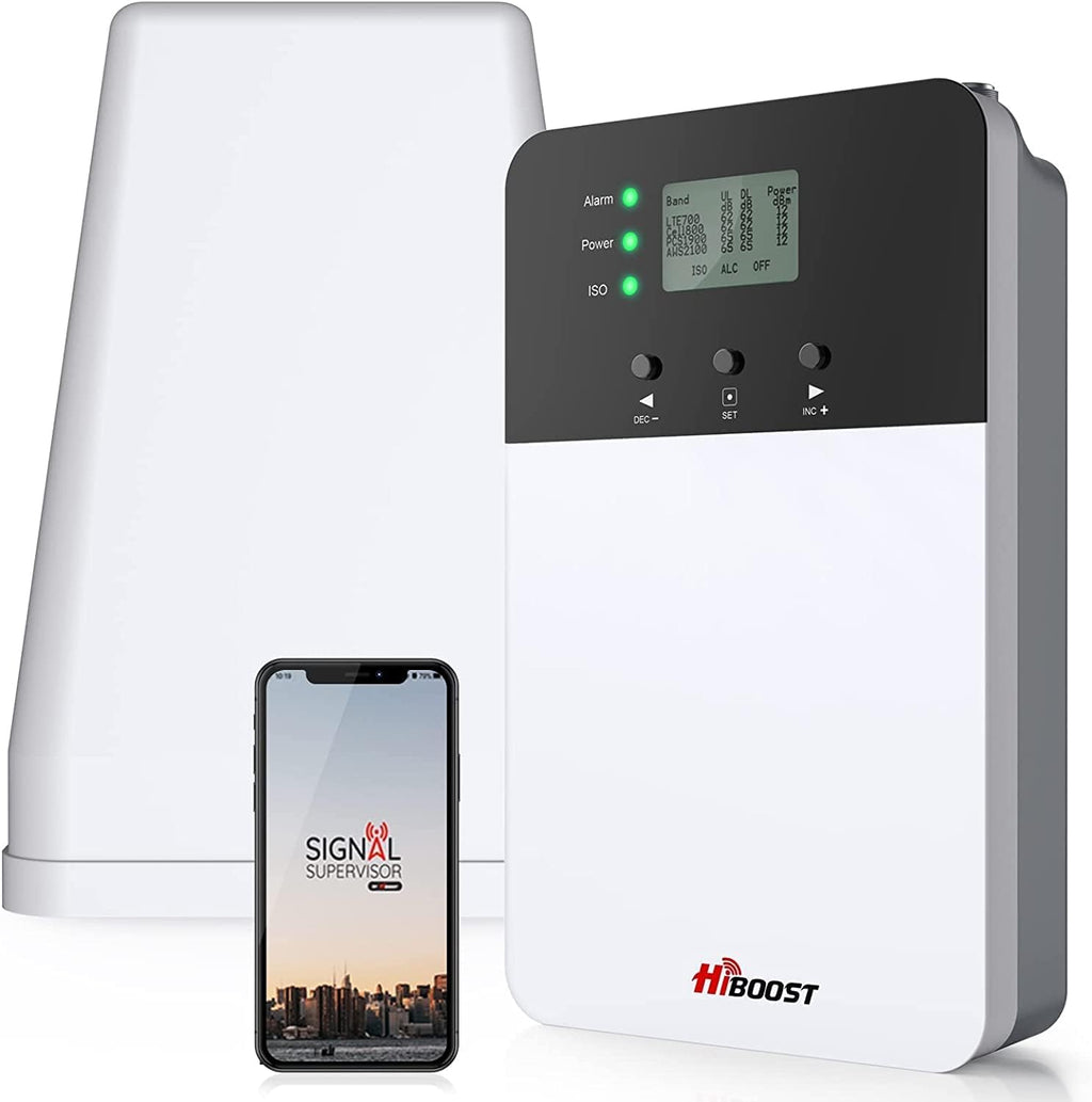 HiBoost Cell Phone Booster for Verizon, AT&T, and T Mobile-Cell Signal Booster for Home Cover Up to 4000 sq ft, Boost 4G 5G LTE on Brand 2/4/5/12/13/17, All U.S. Carriers and FCC Approved