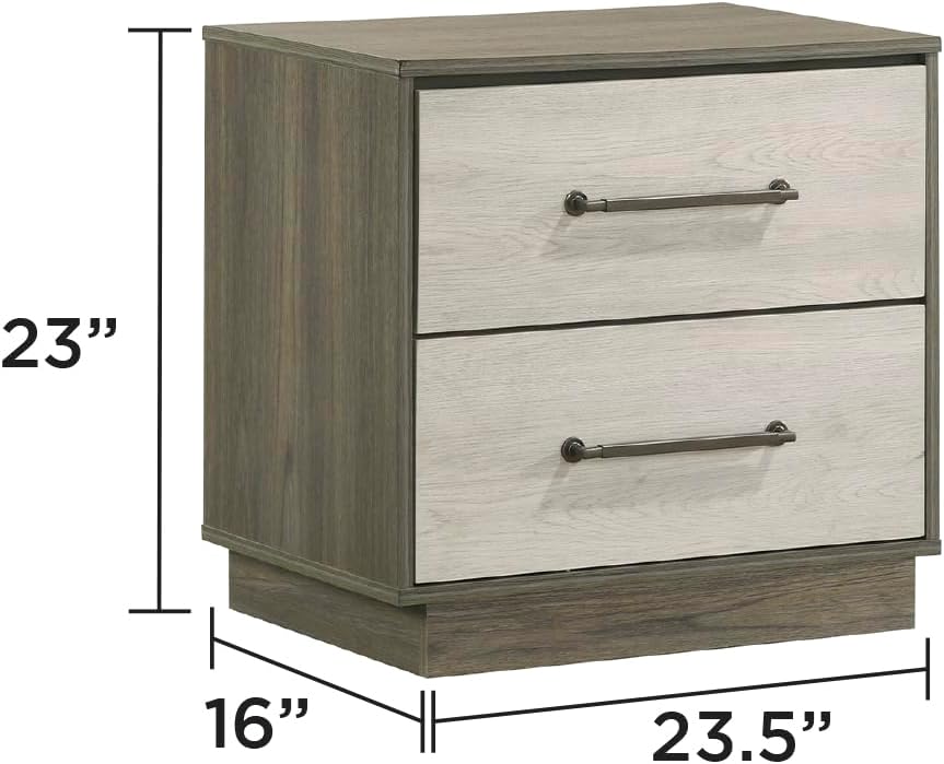 Modern Style 5 Pc Full Bedroom Set Made with Wood in Beige Brown