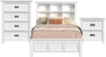 Picket House Brooklyn Kids Full Bookcase 3PC Bedroom Set in White