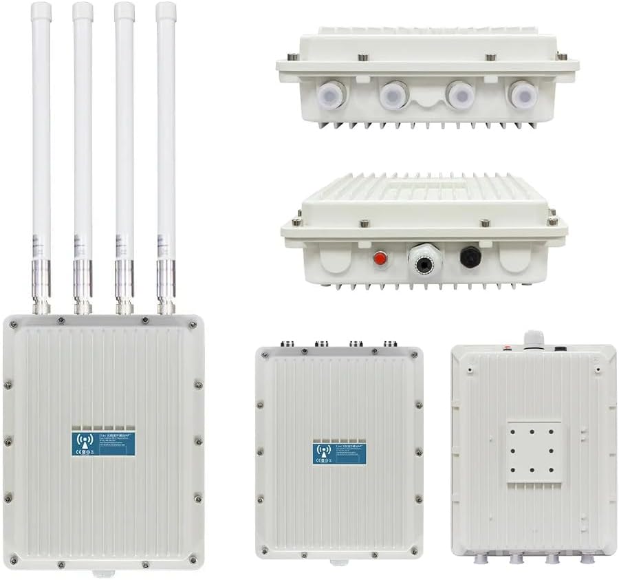 KuWFi WiFi 6 Wireless AP Router WiFi Extender Signal Booster Outdoor Indoor Long Range 360-degree omnidirectional Access Point WiFi Dual Band 1800Mbps Supports AP/Gateway/Repeater