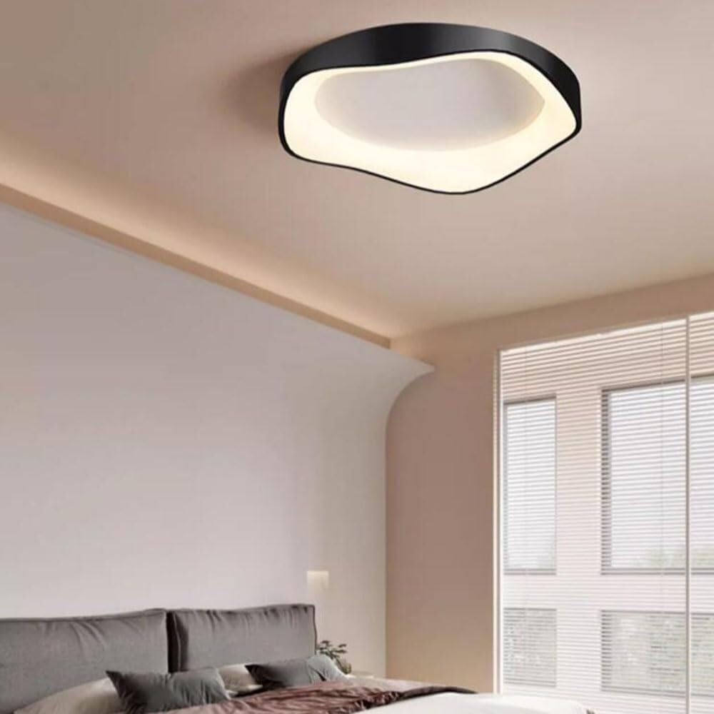 Three-Color Dimming Ceiling Light Side Emitting Design Lighting Ceiling Lamp Creative Modern Minimalist Flat Ceiling Light Fixture for Living Room Bedroom Dining Room Study Room(Dark,42cm)
